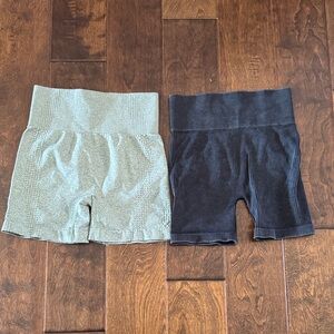 Vitality Vital Life ribbed biker shorts and Sage Green ribbed biker shorts lot